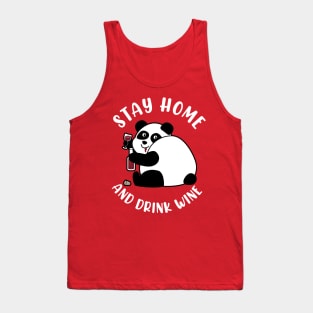 Panda Drinks Wine Tank Top